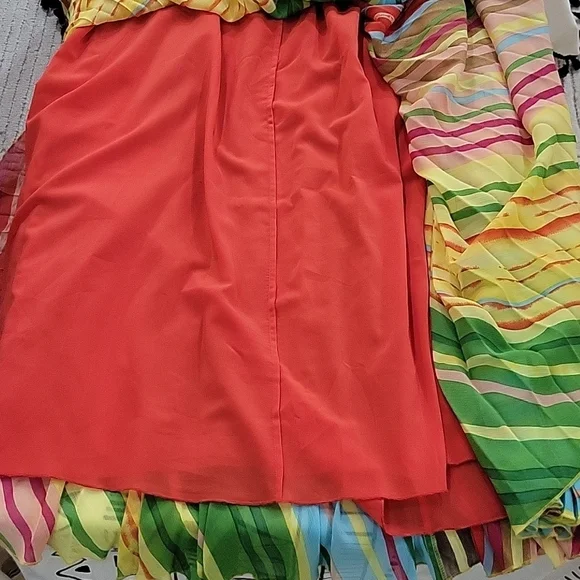 Soft Surroundings Striped Colorful Maxi Skirt Pleated Plisse Size TM